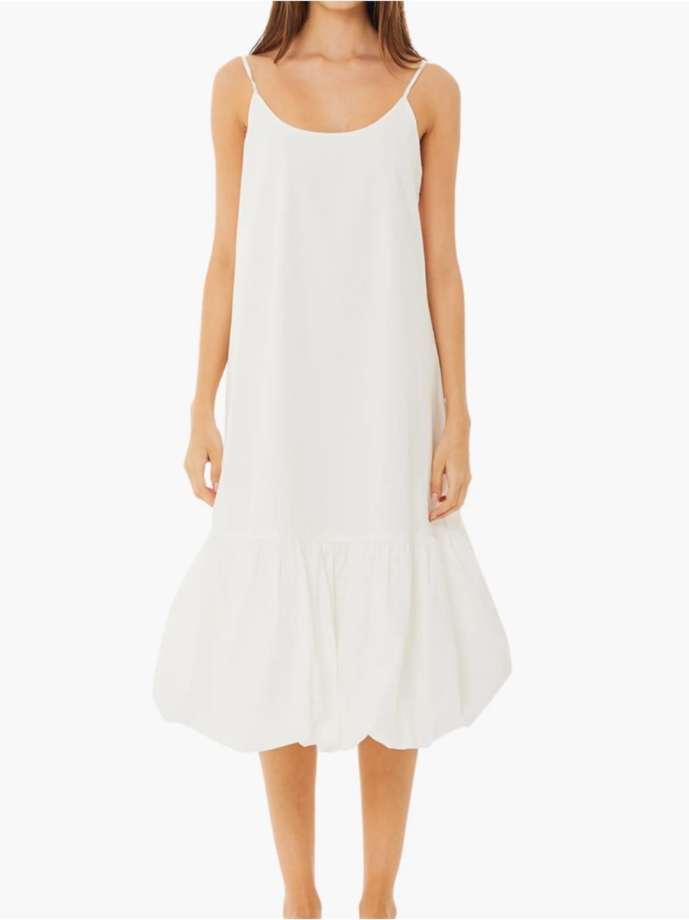 Anthropologie Find Me Now Cloud Poplin Bubble Hem Cotton Sundress Midi Small